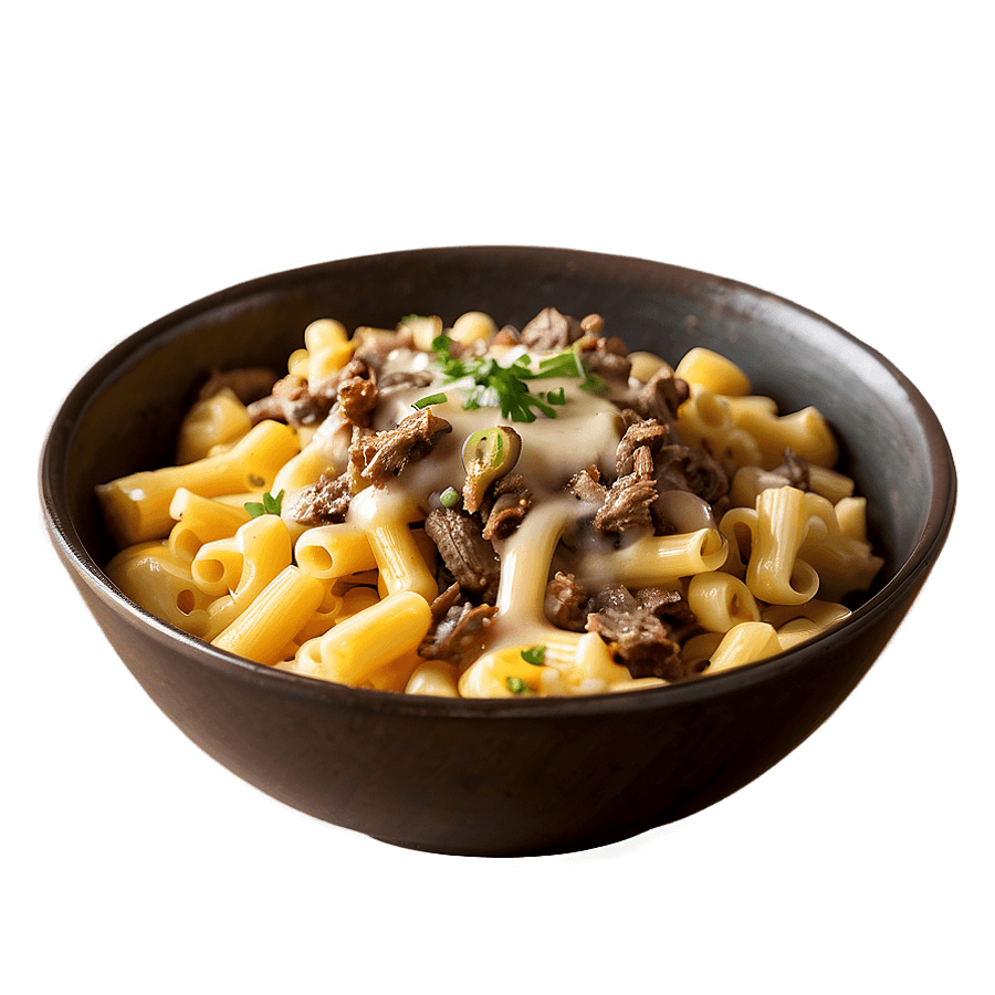 Cheesesteak Mac and Cheese Bowl PNG 05242024