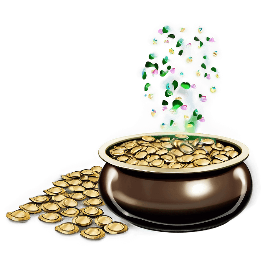 Pot of Gold with Celtic Knots PNG vnv