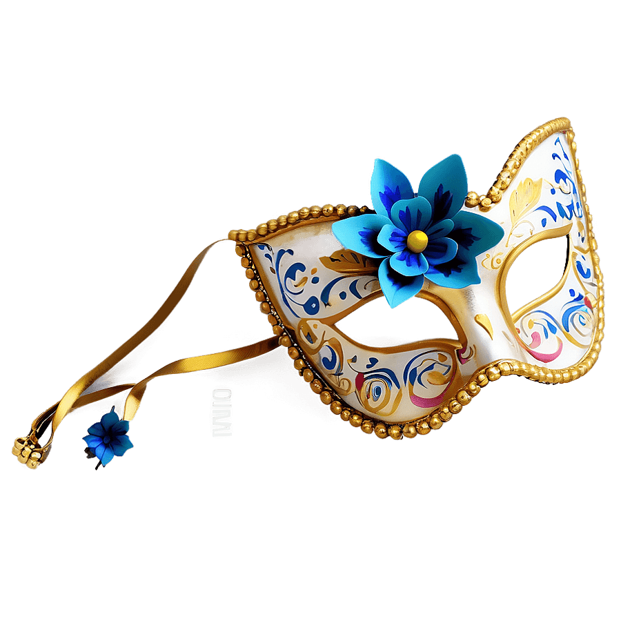 Floral Design Masquerade Mask PNG 22