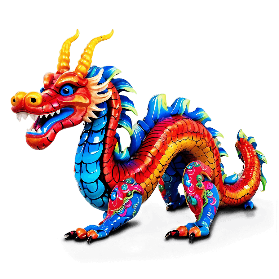 Vibrant Chinese Dragon in Parade PNG tou29