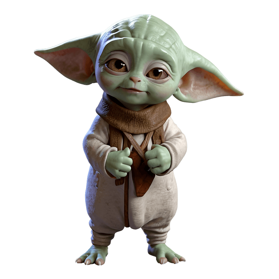 Grogu Cute Pose PNG 05232024
