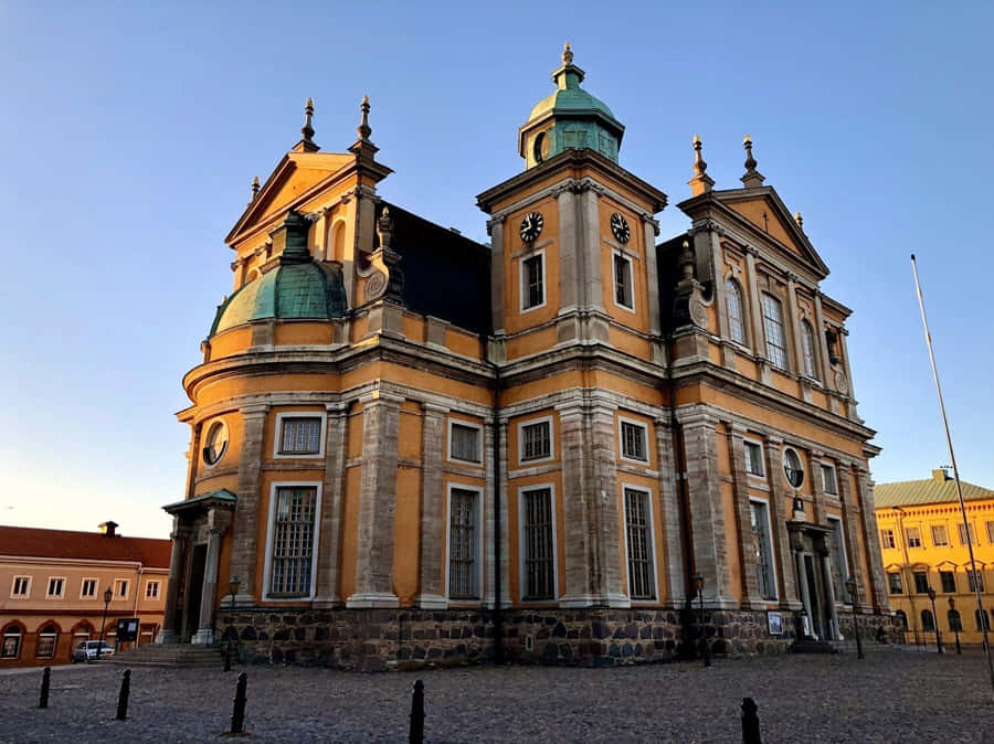 Kalmar Kathedrale Schweden Sonnenuntergang