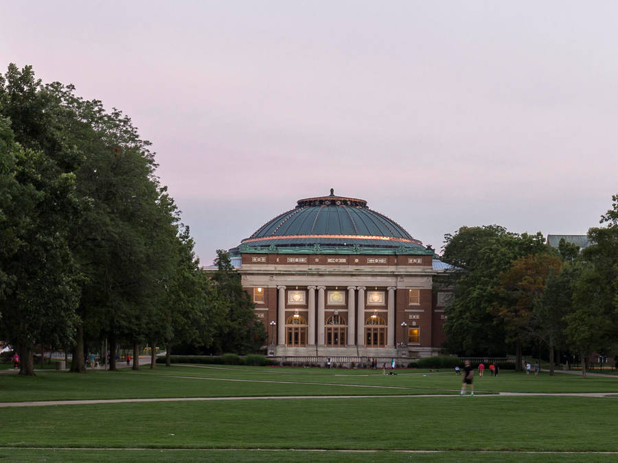 University Of Illinois Building Dusk