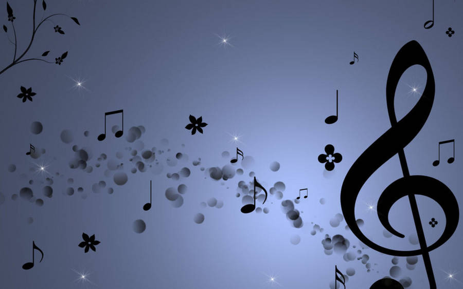 Download Beautiful Music Flowers And Musical Notes Wallpaper ...