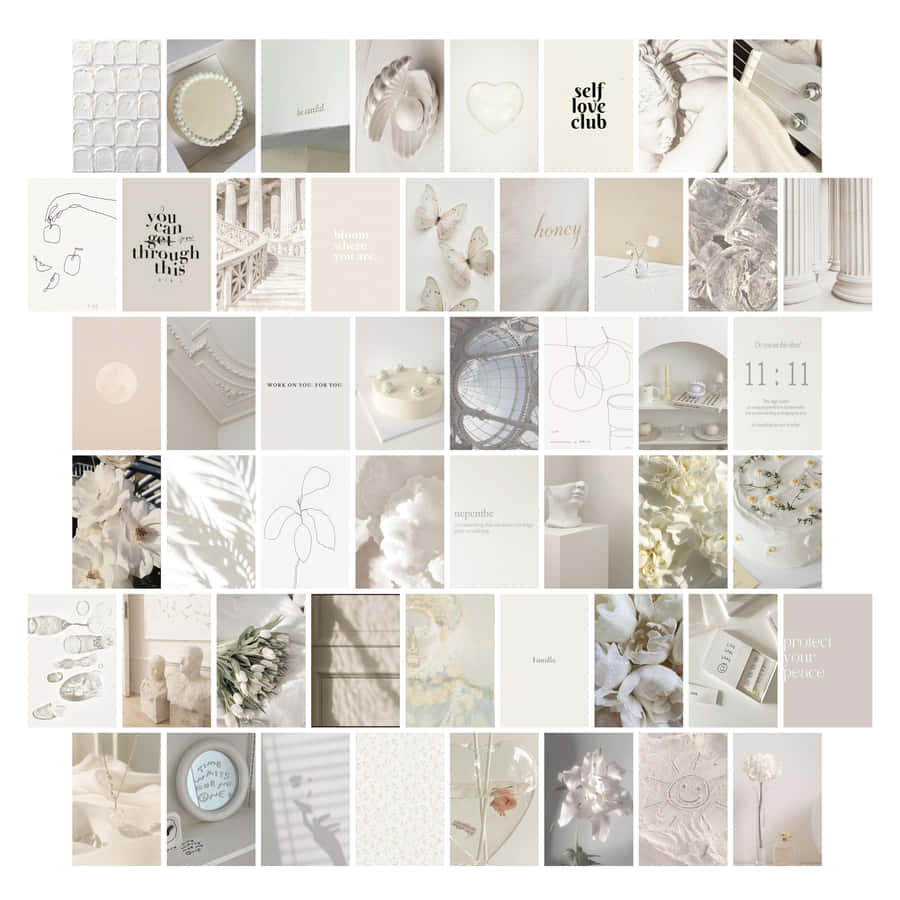 Beige Vanille Ästhetik Collage Hintergrundbilder