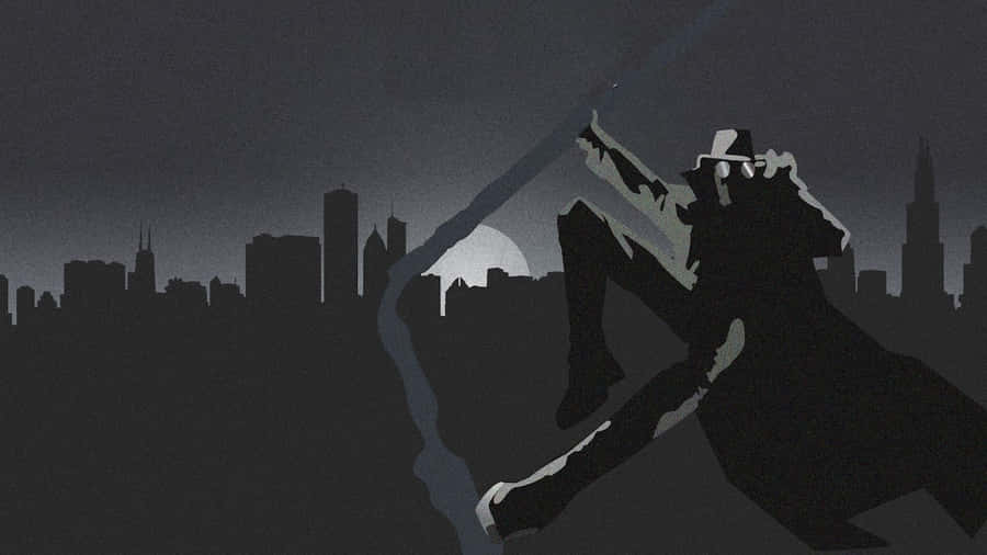 Schwarze Noir Silhouette Stadtansicht