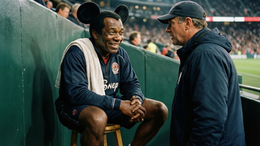 Candid between-rounds moment of Mickey Walker resting and listening to his coach.
