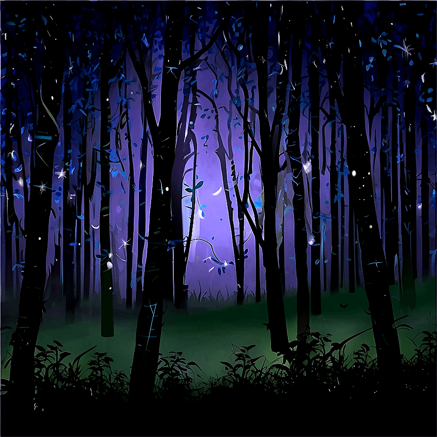 Dark Forest with Stars PNG tkx54
