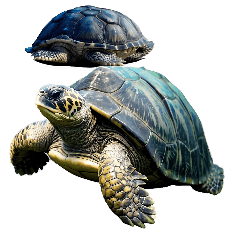 Oceanic Leatherback Turtle Scene PNG hcc69