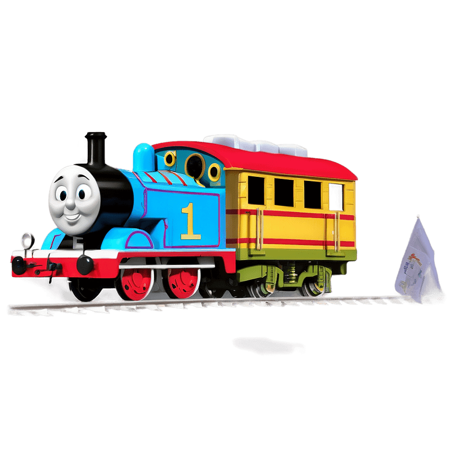 Thomas The Train With Flag PNG iwa63