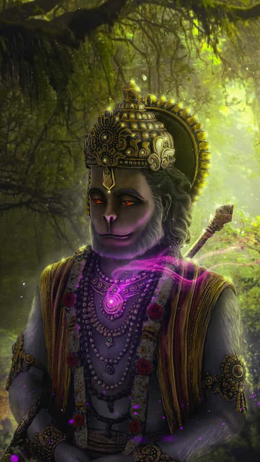 Immaginedi Hanuman con una gioiella brillante
