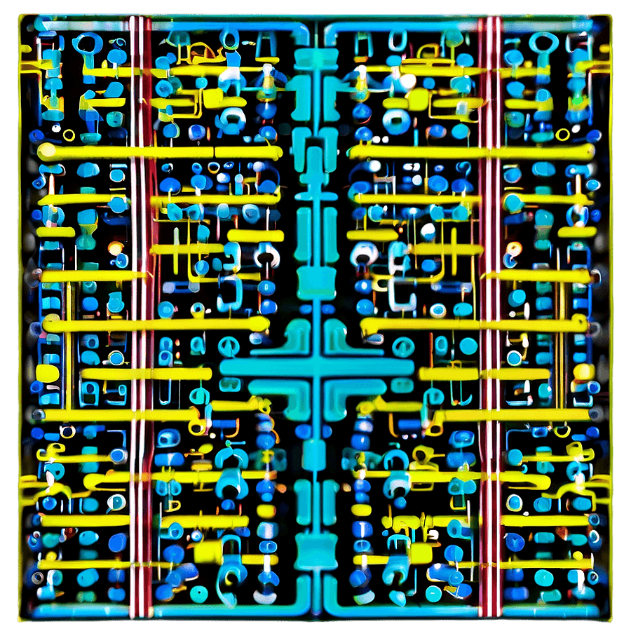 Aqua Digital Circuit Pattern PNG npc