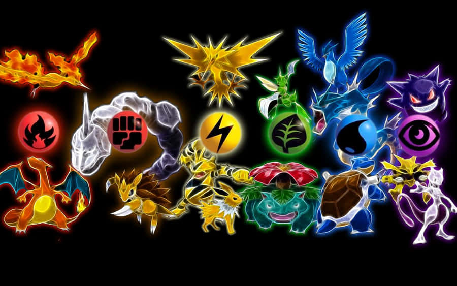 Pokemon Elementar Symbole Hintergrund