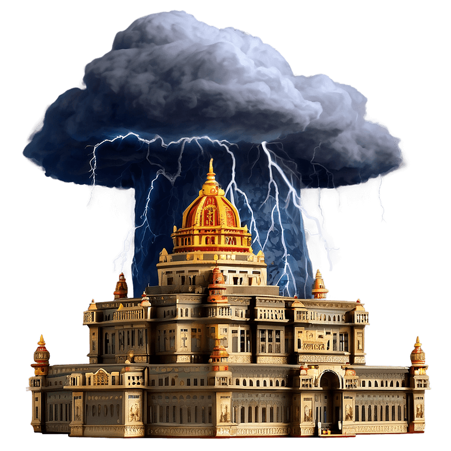 Thunderous Palace Storm PNG 99