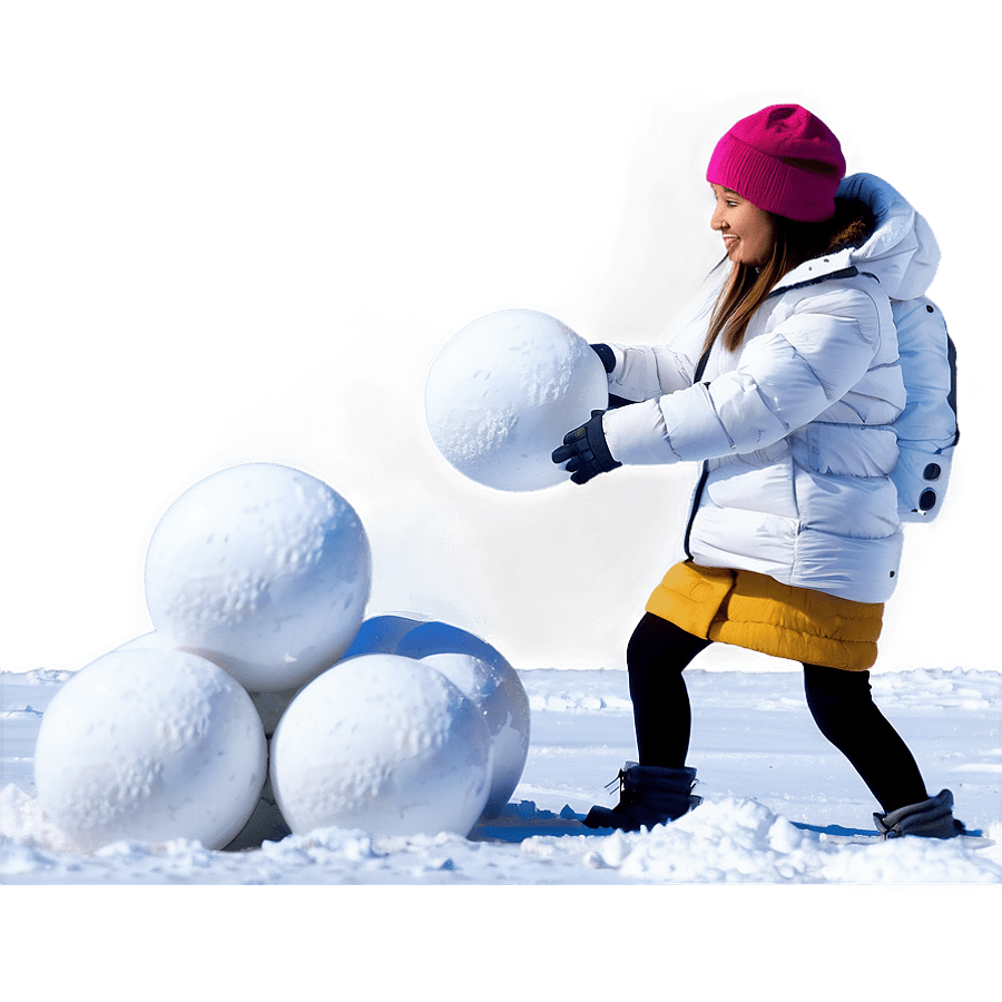 Snowball Launch Action PNG 28