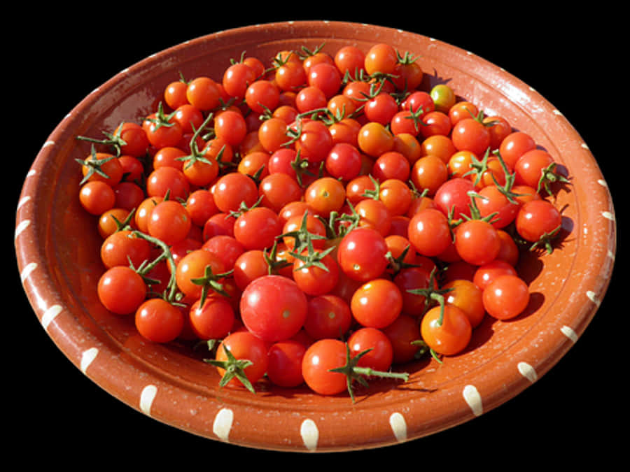 Fresh Cherry Tomatoesin Clay Bowl