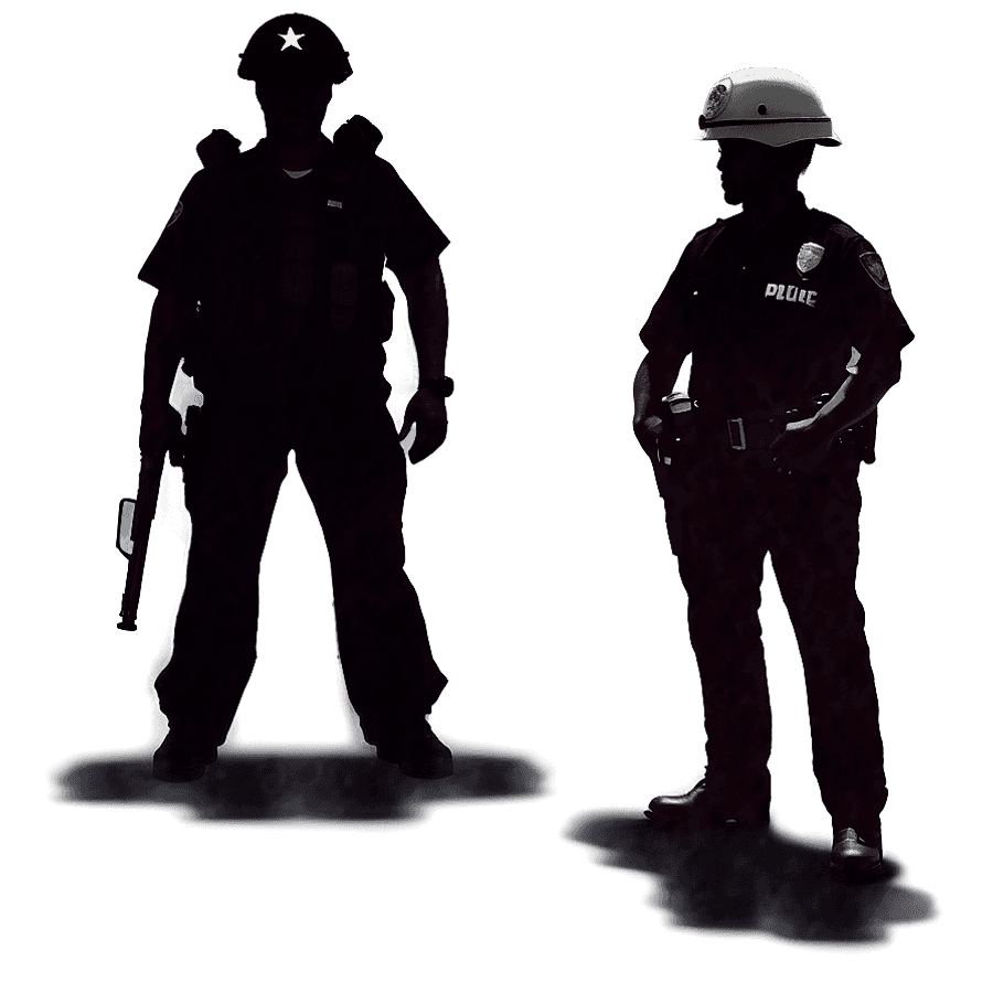 Police Officer Silhouette PNG xix