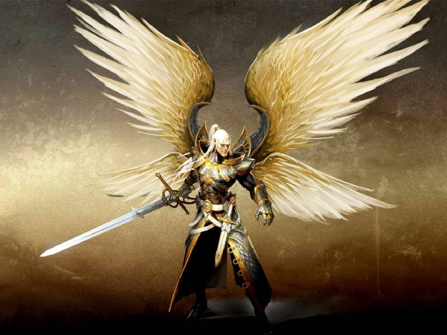 Download Biblical Angel With Armor Wallpaper | Wallpapers.com