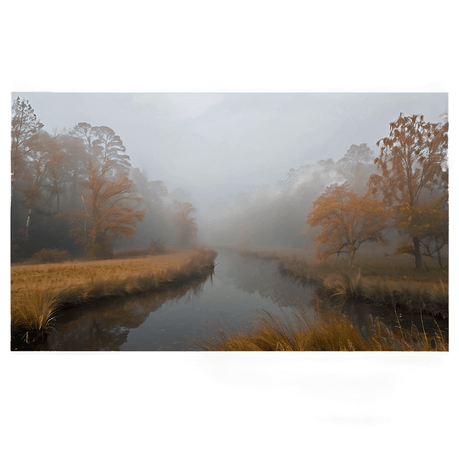 Autumn Foggy Morning PNG 15