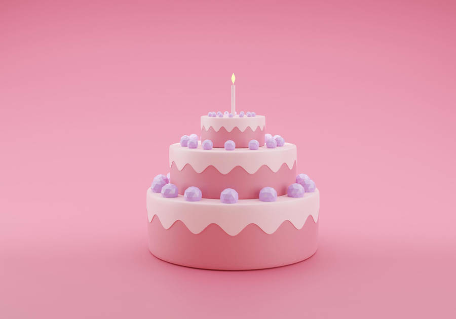 Download Birthday Cake With Pink Frosting Wallpaper | Wallpapers.com