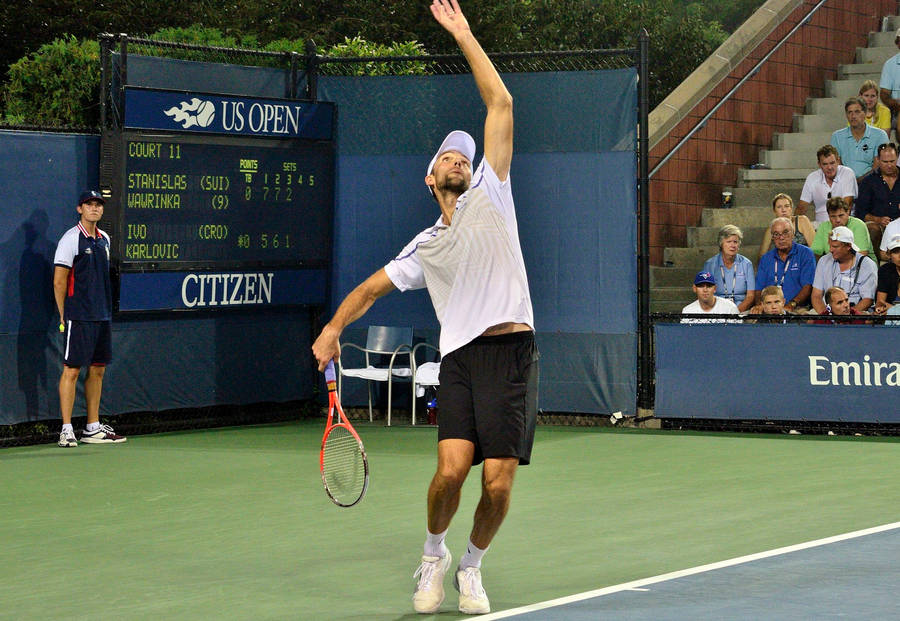 Ivo Karlovic Throwing Ball Into Air