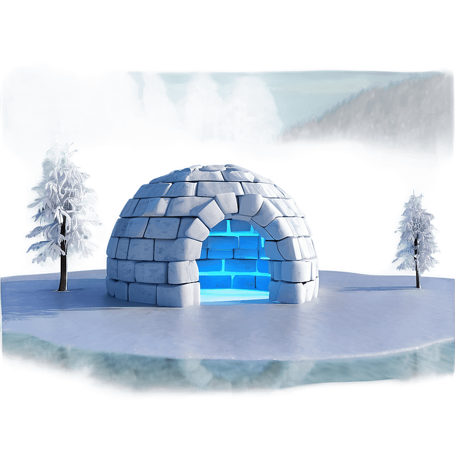 Igloo on Frozen Lake PNG qku39