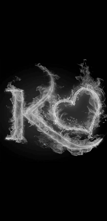 Download Black And White Burning K Alphabet Wallpaper 