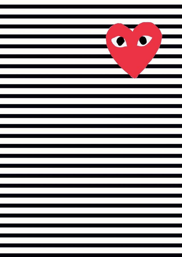 Download Black And White Stripes Cdg Logo Wallpaper | Wallpapers.com