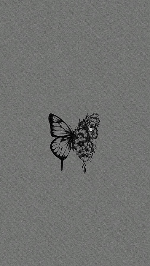 Download Black Butterfly With Flowers On Wings Wallpaper | Wallpapers.com