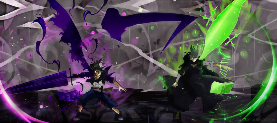 4000x1786 Magician, Sword, Anime, Black Clover, Asta Black