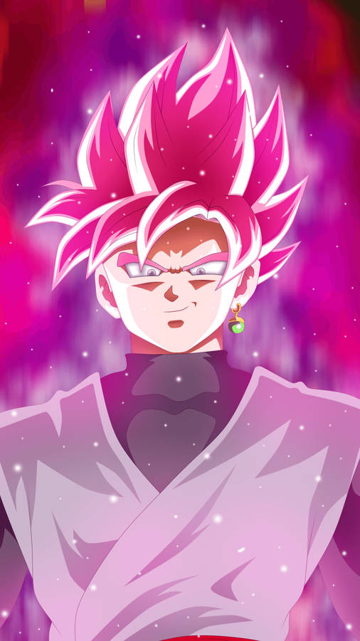 Download Black Goku With Glowing Pink Hair Wallpaper | Wallpapers.com