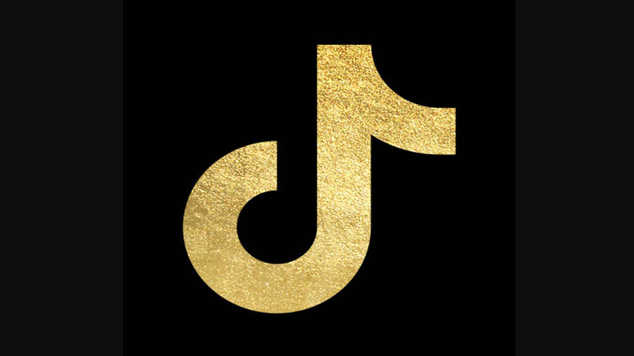 Download Black Gold Tiktok Logo Wallpaper | Wallpapers.com