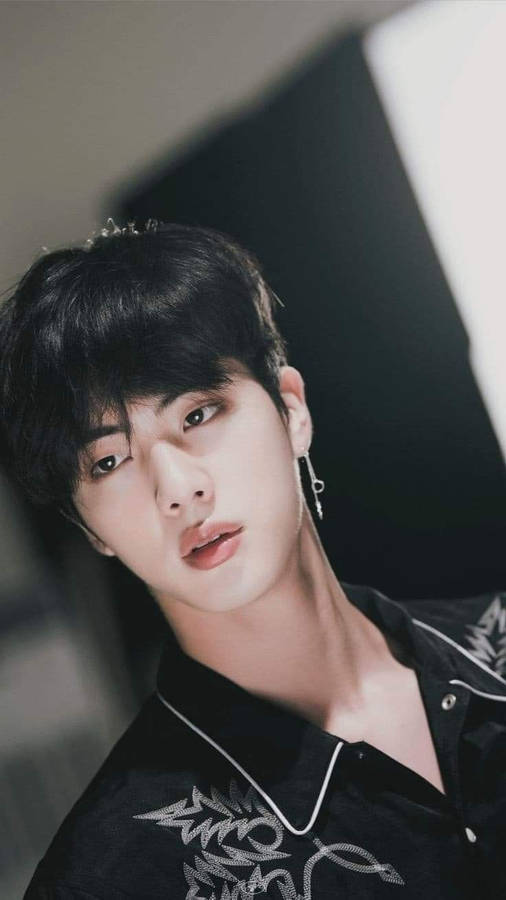 Download Black-haired Kim Seok Jin Wallpaper | Wallpapers.com