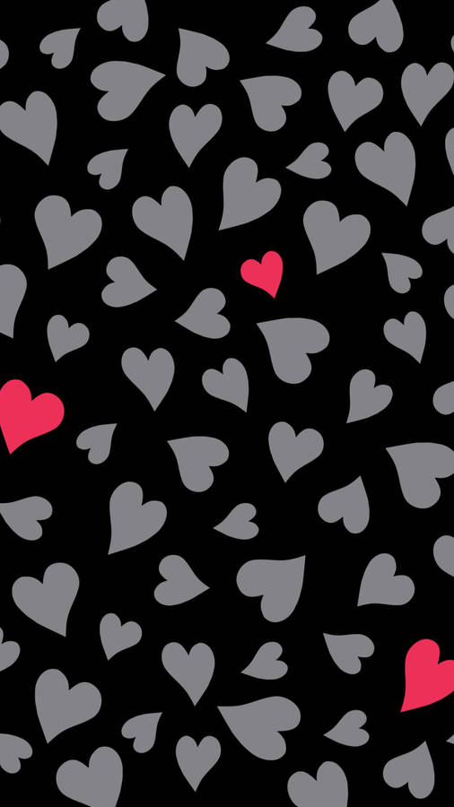 Download Black Hearts With Red Hearts Wallpaper | Wallpapers.com