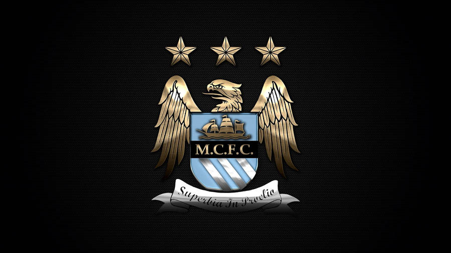 Download Black Manchester City Eagle Logo Wallpaper