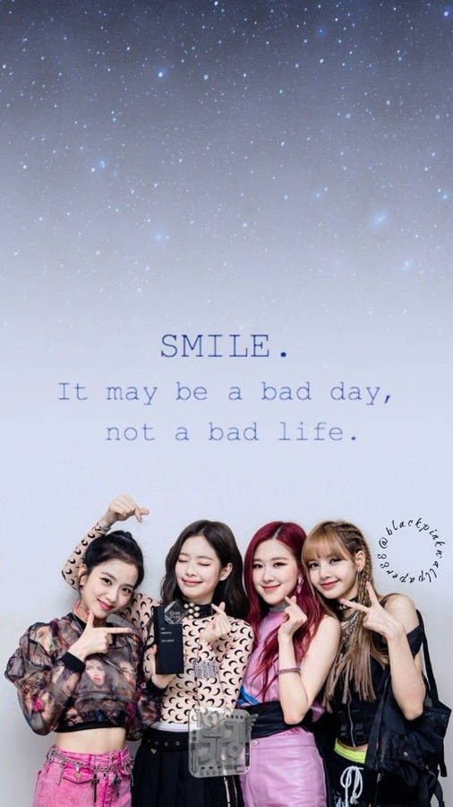 Download Blackpink And Quote About Smile Wallpaper | Wallpapers.com