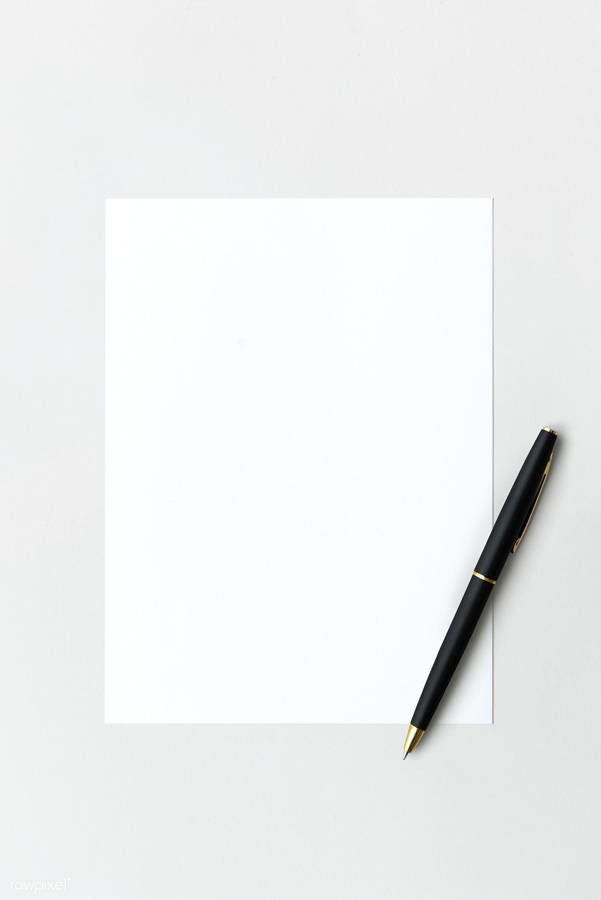 Download Blank White Paper And Pen Wallpaper | Wallpapers.com