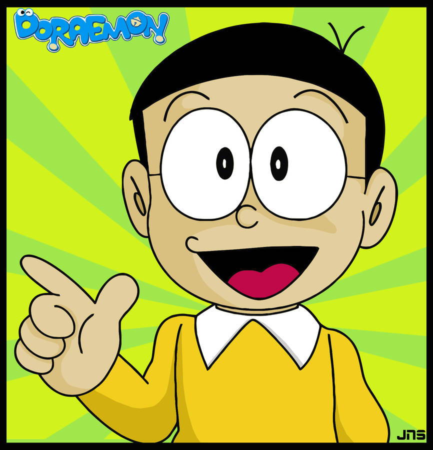 Download Blissful Nobita Doing A Check Pose Wallpaper | Wallpapers.com