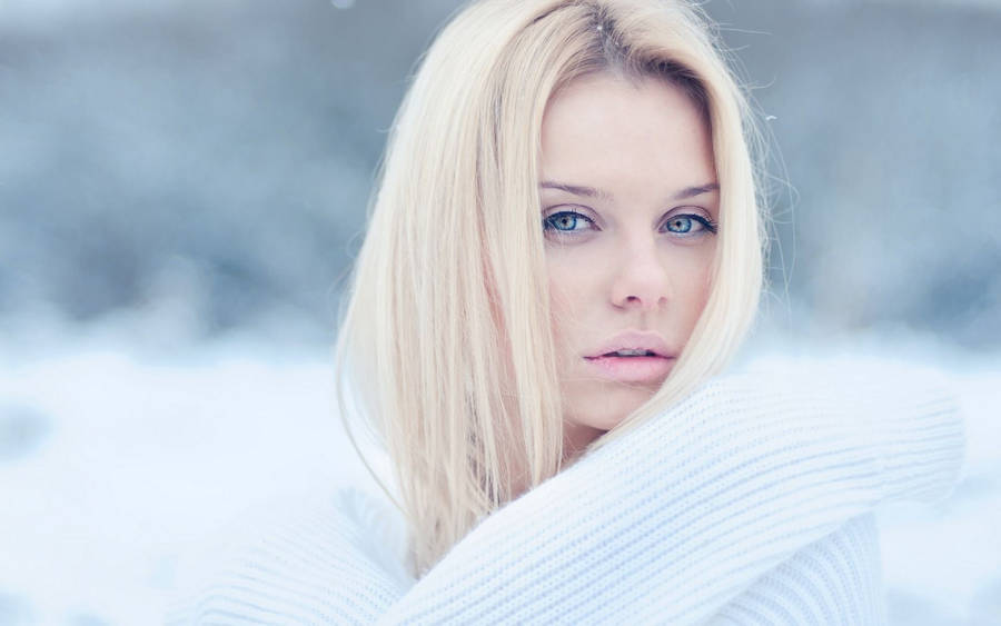 Download Blonde Russian Girl With Blue Eyes Wallpaper