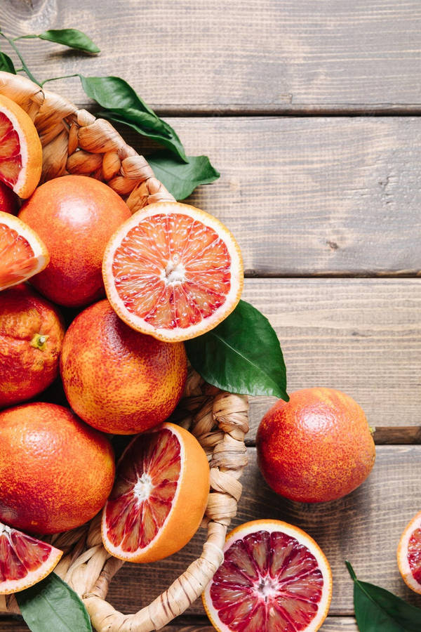 Download Blood Orange Citrus Fruit Basket Wallpaper