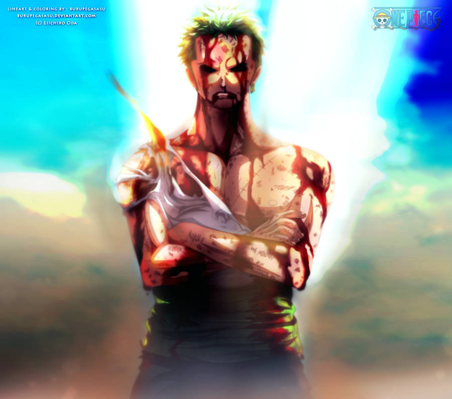 Download Bloody Roronoa Zoro Wallpaper | Wallpapers.com