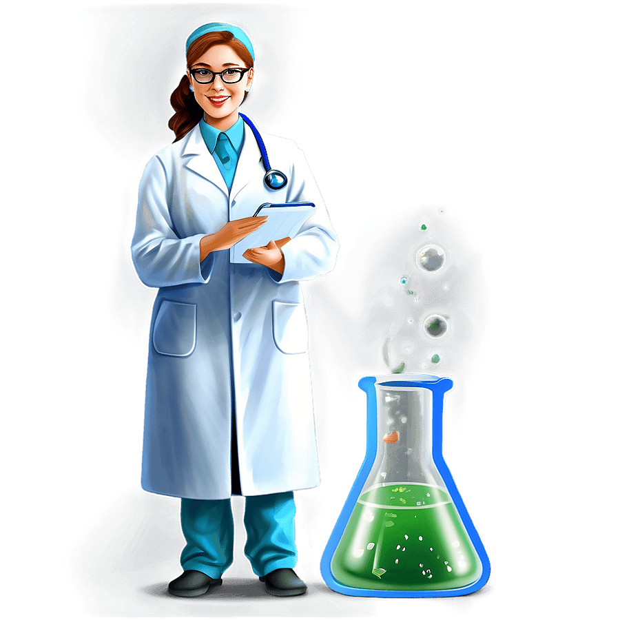 Cartoon Girl Scientist PNG rdj44