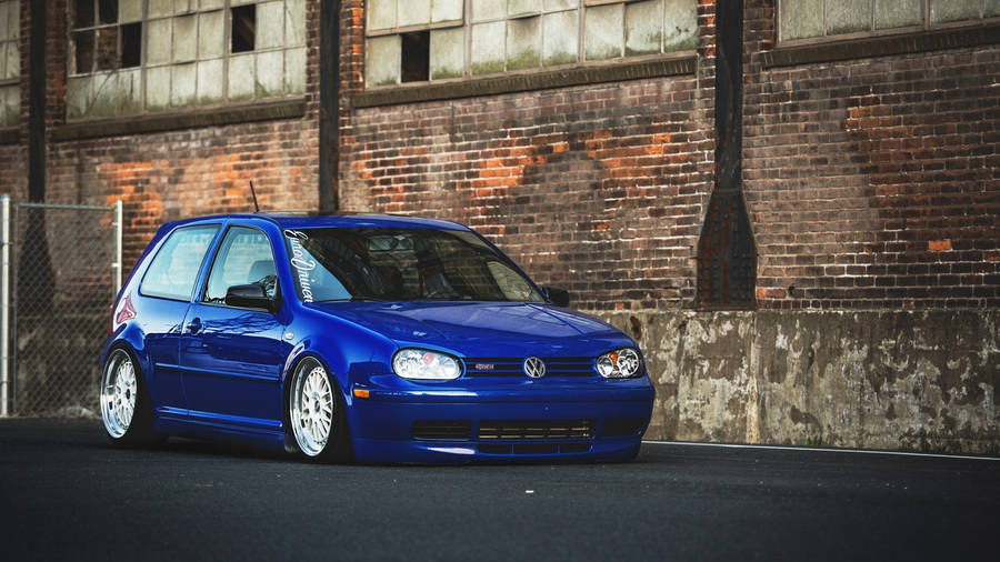 Download Blue Mk4 Volkswagen Golf Gti Wallpaper | Wallpapers.com