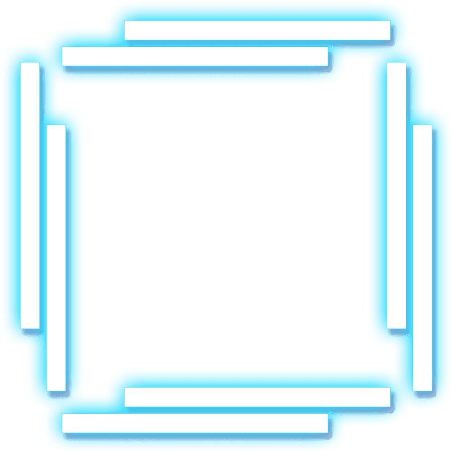 Blue Neon Rectangle Frame