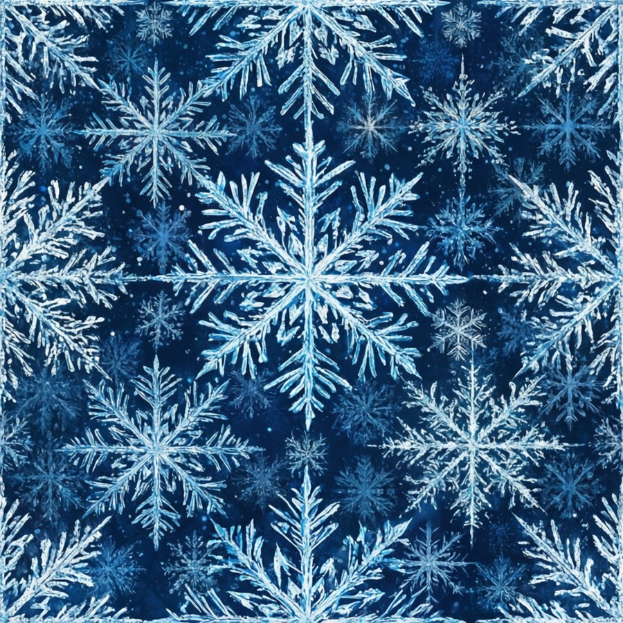 Blue Snowflake Pattern Wallpaper