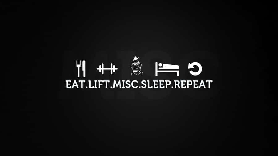 Mantra de Rotina de Fitness em Fundo Preto