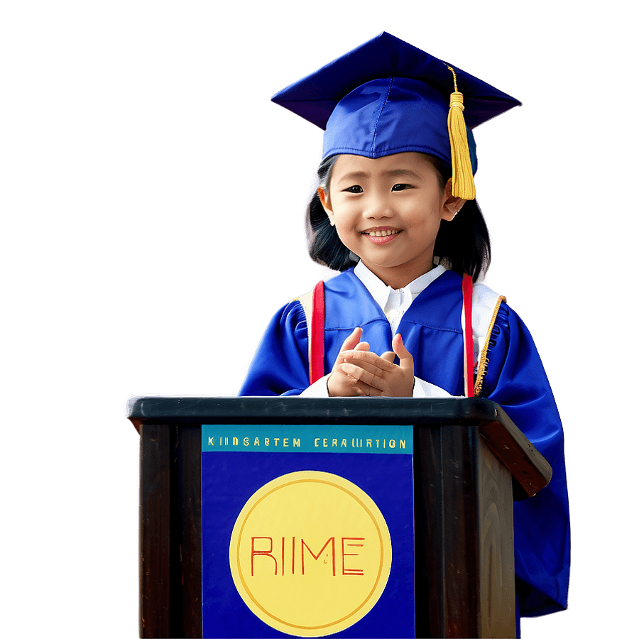 Kindergarten Graduation Speech Podium PNG 06282024