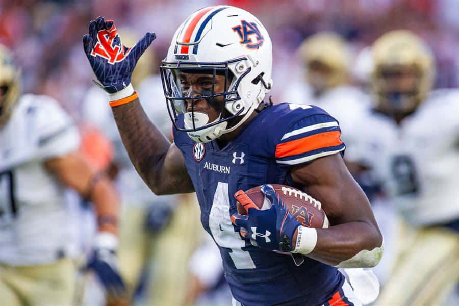 Giocatore di Football Auburn in Azione