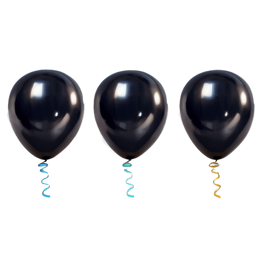 Jet Black Balloons PNG 9