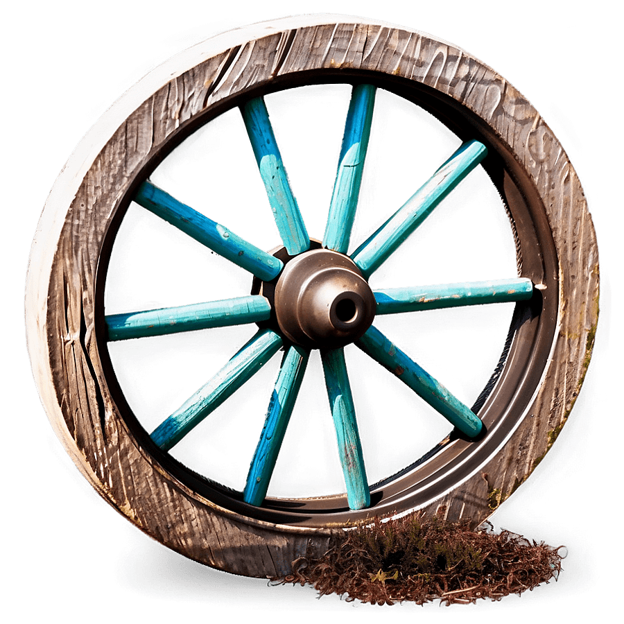 Garden Wagon Wheel Decor PNG 06132024